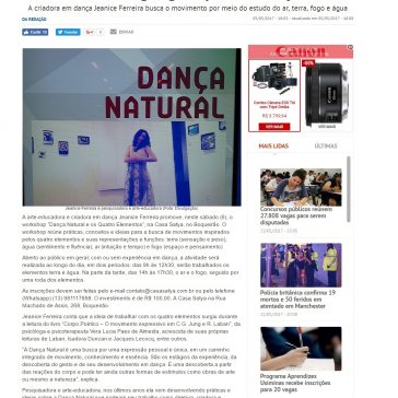 Workshop aborda os quatro elementos como linguagem para a dança  – A Tribuna